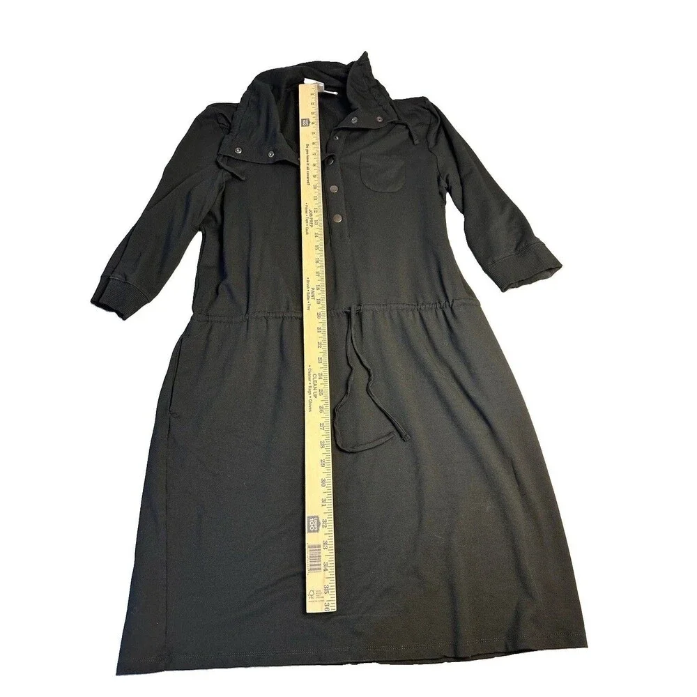 Zenergy by Chicos Black Travel Dress 3/4 Sleeve Athleisure Casual Stretch Size 2
